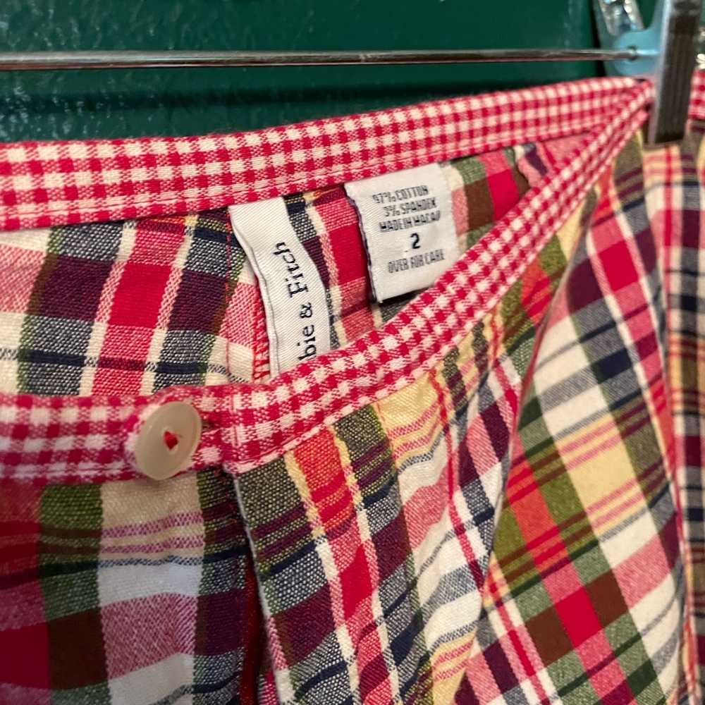 Plaid capri pants